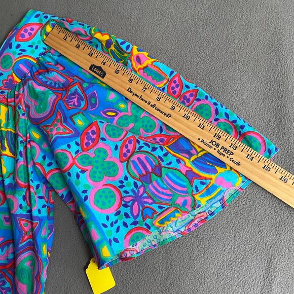 Vtg 80s 90s Two Potato Laguna Beach Artsy Midi Tiered Muumuu Dress XS Cotton NOS - Picture 10 of 15